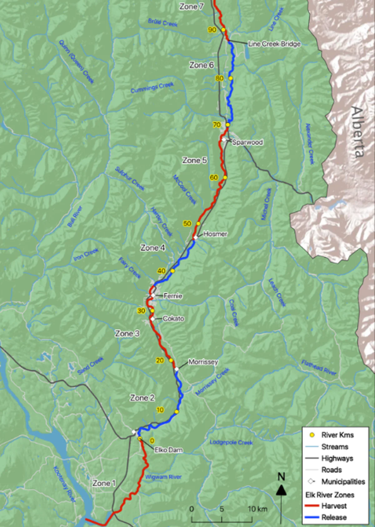 Map of the Elk River